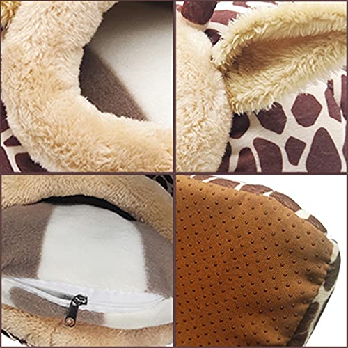 LEFTSTARER Guinea Pig Rat Bed and Hideout for Ferret Hedgehog Sleep and Hide, Hamster Small Pet Animals Supplies Toy Cage Accessories Nest - color: 3.Giraffes-S