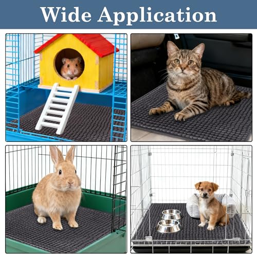 Klmnop 6 Pack Washable Guinea Pig Cage Liner, 12x12 Inch Fleece Liners for Guinea Pig Cage, Reusable Bedding Mats Training Pads for Small Animals Like Bunny Rabbit or Hamster(Dark Gray)