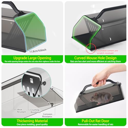 2026 Upgraded Live Mice Traps Humane Mouse Trap Indoor for Home Live Rat Trap for Outside Chipmunk Trap Outdoor Metal Mouse Trap Box Cage Easy to Catch&Release Live Chipmunk Animal Squirrel