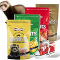 Marshall Pet Products Bandits Ferret Treats Variety Pack – Includes Banana, Chicken, Bacon, Peanut Butter Flavors (3oz Each) Plus Ferret Sneaker Toy for Enrichment & Fun