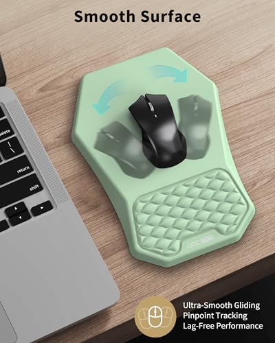 Ergonomic Mouse Pad Wrist Rest Support for Carpal Tunnel Pain Relief | Massage Design Mousepad, Memory Foam, Non-Slip PU Base for Computer Desk, Green - color: Green