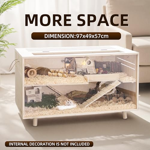 Pine Small Animals Houses&Habitats Chewproof, 40" Pine Guinea Pig Cage Hamster Cage for Small Animals (40" Large, Short-Legged Stick) - size: 40.0"L x 20.0"W x 20.0"H