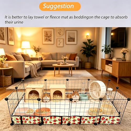 Guinea Pig Cage Liner，Washable Waterproof Oxford Cloth Cage Liners for Small Animals,Hamster Chinchilla Hedgehog Rabbit and Other Small Animals Not Include Cage(24x48 inches) - size: C&C 2x4(24x48 inches)