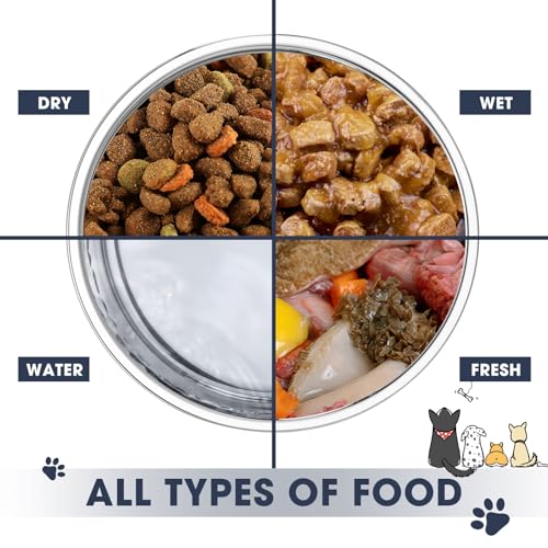 Teenyyou 8 Pcs Hammered Stainless Steel Dog Bowls 4 Cup/32 oz, 6.9 Dia Metal Pet Food and Water Bowls Bulk Thickened Durable Replacement Dish for Small Medium Large Dog (Silver) - size: 4 Cup/32 Oz, 6.9 Dia