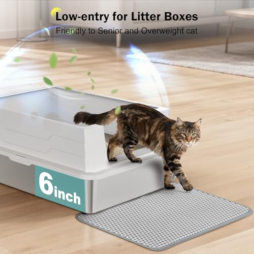 Stainless Steel Litter Box Extra Large for Big Cats Multi-Cats, Jumbo Extra Large Metal Cat Litter Box with High Sided Lid, Anti-Urine Leakage, Non-Stick,Include Litter Scoop - color: Silver Grey, size: XXXL