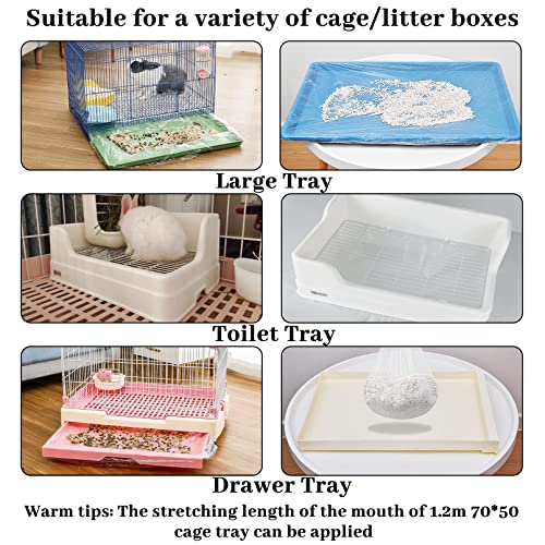 BNOSDM 100 PCS Disposable Rabbit Cage Liner Plastic Guinea Pig Cage Bedding Hamster Litter Pan Bags Universal Toilet Film for Bunny Chinchilla Ferret Hedgehog Small Animals (47") - color: Transparent-100 Pcs