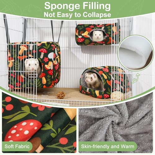 8 Pack Washable Ferret Hammock Set Cozy Small Animal Cage Bed | Versatile Cage Accessories for Rats Chinchillas and Hamsters Featuring Soft Fleece for A Warm and Cozy Retreat