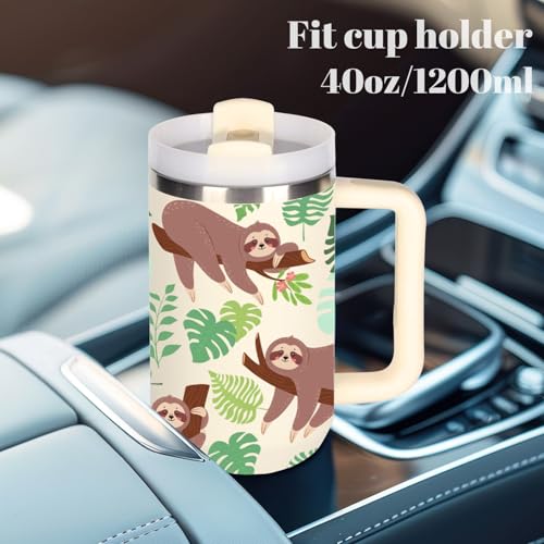 momocici 40oz Sloths Tumbler with Handle Gifts for Women.Sloth Lover Cups Tumbler Gifts for Women.40 oz Birthday Christmas Sloth Cup Tumblers for Sloths Lover. - style: Sloth