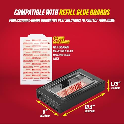 Catchmaster Multi-Catch Mouse Trap, Humane Mouse Trap Indoor for Home, Includes 1 Replaceable Glue Board, Live Catch Pest Control for Garage & Shed (Black) - size: 1-Trap Black