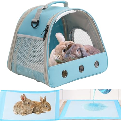Bearded Dragon Travel Carrier with Absorbent Pad Set, Pee Pad with Leak-Proof Quick-Dry Design for Guinea Pig,Portable Guinea Pig Bag for Sugar Glider,Hedgehog,Rat,Bunny,Rat,Outdoor Used - color: Blue