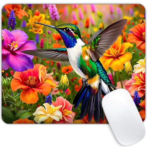 Flower Hummingbird Mouse pad Customized Mousepad Non-Slip Rubber Base Mouse Pads for Computers Laptop Office Desk Accessories Mouse pad - color: Flower hummingbird