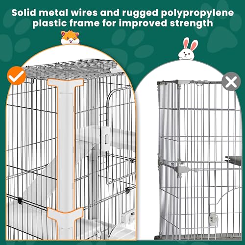 Yaheetech Rolling Small Animal Cage 4 Level Pet Cage with Open Top&Pull-Out Tray for Rabbits, Guinea Pigs, Ferrets and Chinchillas - size: 30.0"L x 20.0"W x 45.0"H