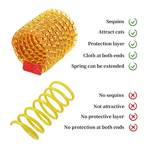 WishLotus Cat Spring Toys, 5pcs Cat Toys for Indoor Cats Colorful and Interactive Telescopic Funny Cat Jumping Toy Flexible & Coil Spiral Springs Kitten Chew Toys