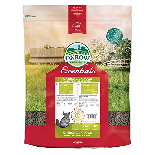 Oxbow Essentials Chinchilla Food High-Fiber Chinchilla Pellets, USA, 25 lb | Chinchilla Food, All Ages, Uniform Diet, Alfalfa Hay, High Fiber, Prevents Selective Feeding, Vet Recommended, Made in USA - size: 25 Pound (Pack of 1)