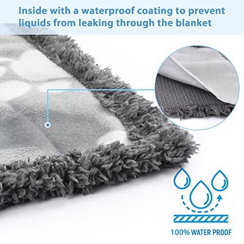 Kritter Planet Waterproof Reversible Pet Blanket for Small Dogs | 20 x 30 Inch, Washable Pet Protector for Crates, Pet Beds and Car Seats, Guards Against Fur, Dirt and Everyday Spills - color: Paw Print, size: 30"x25"