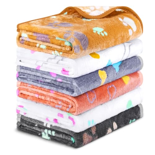 YedsIntu 6 Pcs Washable Guinea Pig Blankets Absorbent Small Animal Fleece Bedding Cage Liners Reusable Pet Pee Pad Sleep Mat Pad Cover for Hamster Ferret Rabbit Chinchilla Hedgehog (Grey, 24" x 35") - color: 6 White Bulk, size: 24" x 35"