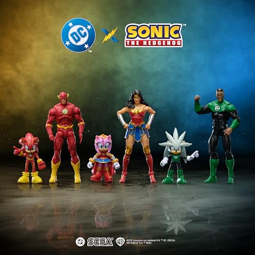 DC X Sonic the Hedgehog Sonic as The Flash & The Flash 2.5/5-inch Figures Multipack - style: 5" The Flash with 2.5" Sonic Flash