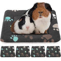 4 Pack Ultra Soft Dog Cat Bed Mat Small Animal Guinea Pig Bed with Cute Print Reversible Fleece Dog Crate Kennel Pad Cozy Washable Thickened Hamster Pet Beds Mat(13 x 10 Inches,Black) - color: Black, size: 13 x 10 Inches