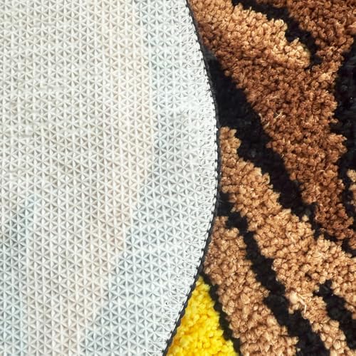 Fierce Dog Head Shaped Cool Gamer Rug, Cartoon Animal Irregular Tufted Rug, Soft Non-Slip Accent Floor Mat for Man Cave, Bedroom & Gaming Room Street Style Decor, 31.5" x 28.7"