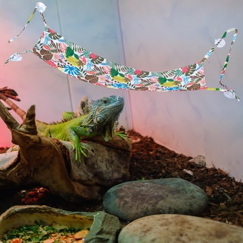 4 Pack Bearded Dragon Hammock with Suction Cup, Reptile Hammocks | Lounger Suitable for Resting or Sleeping, Fabric Reptile Hammock for Lizards, Chameleon and Gecko (Rectangle and Triangle) - color: Black and Green