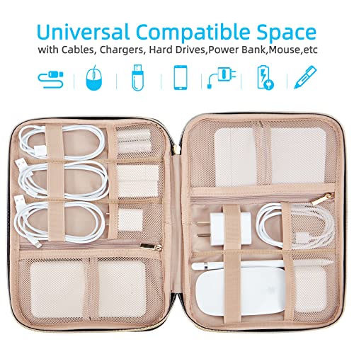 NISHEL Travel Cord Organizer, Electronic Cable Accessories Storage Bag | Bag for chargers, cables, phones, hard drives, USB devices and SD cards, ideal for travel and daily use, Aegean-Blue - color: Aegean-Blue
