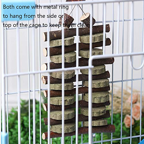 Hamiledyi Bunny Chew Toy for Teeth,Guinea Pig Natural Organic Fruitwood Sticks with Grass Cake for Rabbits,Chinchillas,Gerbils, Squirrels, Hamsters, Chewing/Improve Dental Health - style: Style E