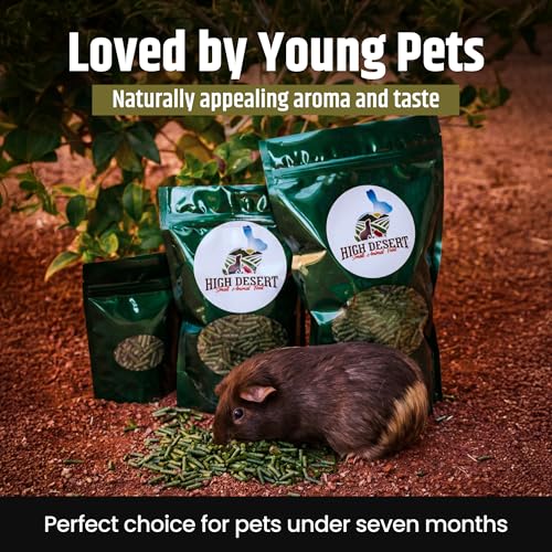 High Desert Delight Alfalfa Pellets for Young Rabbits, Guinea Pigs, 15 oz | Protein Rich Compressed Fiber Formula, Ideal For Growing Kits, Great Calcium Source, Hand Packed Fresh in the USA, Low Dust - size: 15 Ounce (Pack of 1)