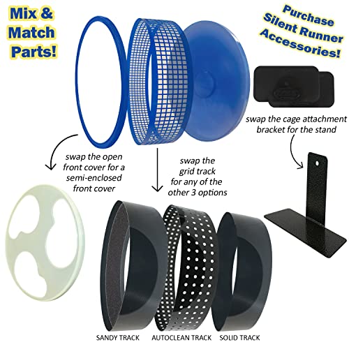 Silent Runner Pro | Sugar Glider Exercise Wheel (Blue with Attachment) - color: Blue with Attachment