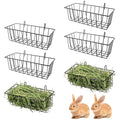WOPPLXY 6 Pcs Rabbit Hay Feeder, Heavy Duty Metal Rabbit Hay Rack with Hooks, Bunny Hay Feeder Rack, Metal Rack Hay Holder for Rabbits Guinea Pigs, Small Animal Cage Accessories(9 x 4 x 2 Inch)