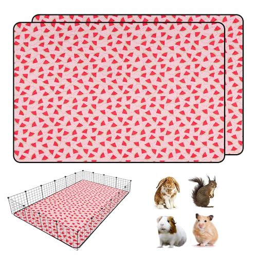 2 PCS Guinea Pig Cage Liner, Reusable Waterproof Guinea Pig Liner, Washable Small Animals Bedding, Super Absorbent Pet Pee Pads Guinea Pig Mats, Rabbit Mats for Cages (48 * 72 inch) - size: 48*72 inch 2pack