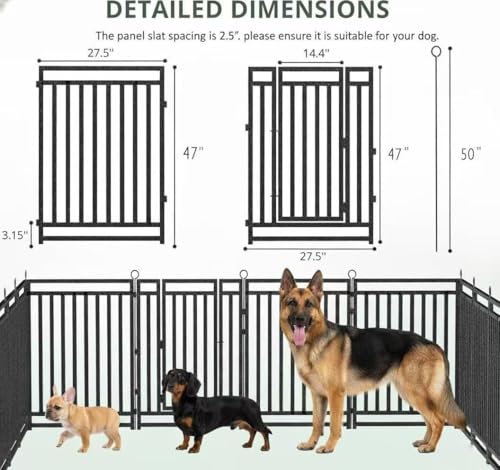Thickened Outdoor Dog Fence, 47" H, 32 Panels for Yard & Camping | Easy Setup, Flexible Layouts, Thickened Panels, Heavy-Duty, for Medium & Large Dogs and Farm Use, Patented - size: 47" height, style: 32 Panels