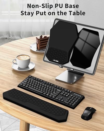 Ergonomic Mouse Pad Wrist Rest Support for Carpal Tunnel Pain Relief | Massage Design Mousepad, Memory Foam, Non-Slip PU Base for Computer Desk, Black - color: Black