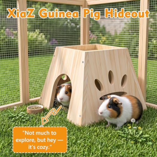 XiaZ Guinea Pig Hideout,Cute Guinea Pig House,Sturdy Small Animal House with Large Front Cave, Side Ventilation Holes, Thick Durable Wood,Habitat Hideout for Dwarf Rabbit, Hamster, Chinchilla - size: style1:7.5 x 9.4 x 9.4 inches