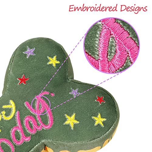 Tamu style Dog Birthday Toy Gift, 10-Inch Squeaky Bone Cake Plush, Green - color: Green