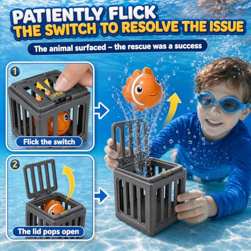Pool Diving Toys for Kids, 6PCS Underwater Dive Rescue Toys for Pool Game | Pool Toys for Water Swimming Dive & Children's Bath, Fun Summer Floating Toys for Family Party Kid Age 3 4 5 6 7 8 9 10 11 12