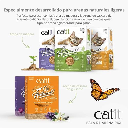 Catit PIXI Cat Litter Scoop, Grey | Ergonomic Cat Litter Scooper with Efficient Sifting Design, Durable & Easy to Clean