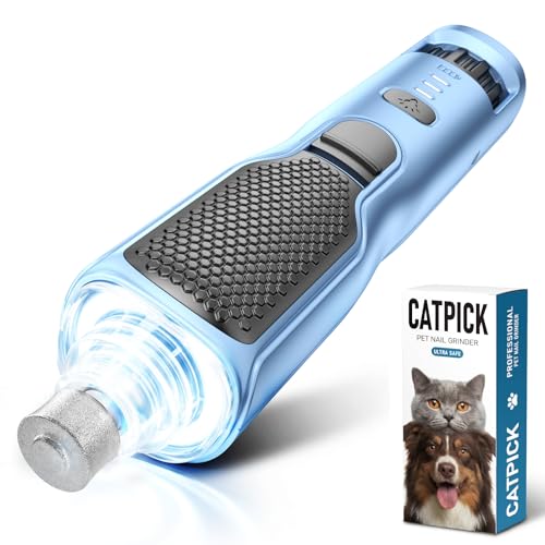 7-Speed Dog & Cat Nail Grinder with Light - Ring LED Safe to Avoid Overcut, Quiet Low Vibration & Powerful Fast, Cordless Rechargeable Toenail Trimmer for Small & Large Puppy & Breeds Paws(Blue) - color: Dark Blue