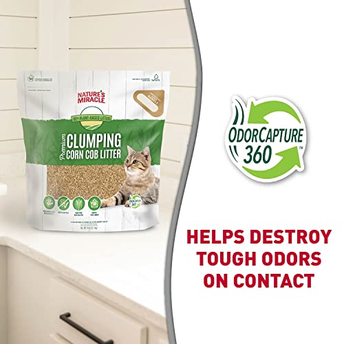 Nature's Miracle Premium Clumping Corn Cob Litter, Tough Odor Bio-Enzymatic Formula, Dust Free - size: 18 lb
