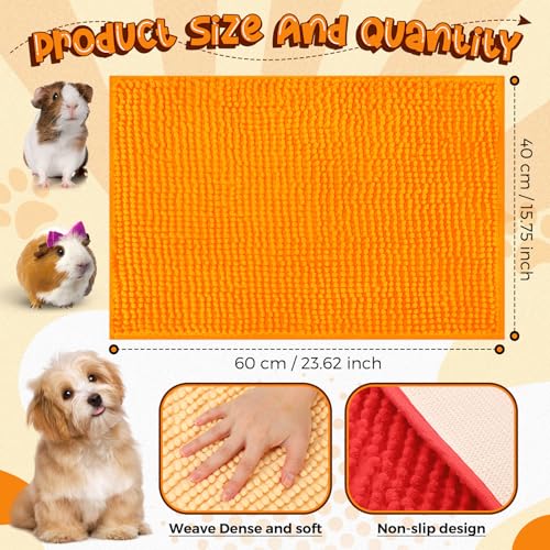Barydat 8 Pcs Guinea Pig Cage Liner 24x16'' Washable Rabbit Fleece Mat Reusable Training Bedding Pee Sleeping Pad for Animal Hamster Chinchilla(Beige, Brown, Red, Orange) - color: Beige, Brown, Red, Orange, size: 24x16''