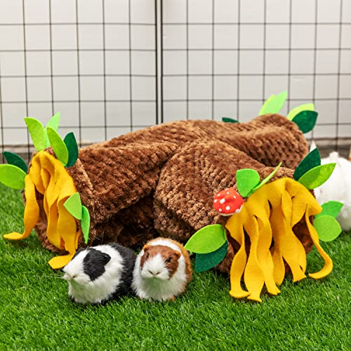 Guinea Pig Hideout, 3 Way Collapsible Small Animal Tunnel Cage Accessories | Playing & Sleeping & Resting Pet Tubes Toy Small Pet Supplies for Rat, Guinea Pig, Hedgehog, Ferret, Chinchilla, Hamster