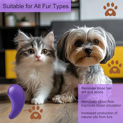 Puppy Brush, Soft Dog Brush for Grooming, Puppy Hair Remover Brush Comb, Grooming Tool for Poodles,Teddy, Yorkies, Maltese, Shih Tzu, Chihuahua, Deep Purple - color: Deep Purple