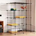 Oneluck 4-Tier Cat Cage for Indoor Cats 47.2-Inch Large Detachable Metal Wire Catio Enclosure Modular DIY Pet Playpen with 3 Platforms and 4 Doors for 1-2 Kittens 31.5 x 23.6 x 47.2 Inches Black - size: 31.5"L x 23.6"W x 47.2"H