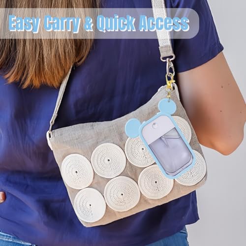Mouse Design Silicone Case Compatible with Touchland Hand Sanitizer Spray 1 fl oz, Silicone Protective Case Holder with Keychain for Power Mist and Glow Mist, Blue - color: Blue