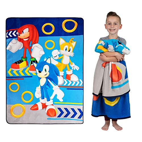 Franco Kids Bedding Super Soft Plush Micro Raschel Blanket, 62 in x 90 in, Sonic The Hedgehog - color: Sonic the Hedgehog, size: 62 in x 90 in