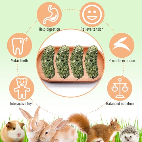 Hamiledyi Rabbit Chew Ball Bunny Timothy Grass Ball Natural Woven Chewing Toys Small Animal Activity Play Balls Chew Toys for Bunny Rabbits Hamster Guinea Pigs Chinchilla Gerbils 4PCS - style: Banana 4 PCS