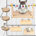 Chinchilla Platform Ledge Wood Hamster Stand Platform Board Shelf Bridge Rats Climbing Toys Cage Accessories for Chipmunks Squirrels Sugar Gliders Mice Parrots