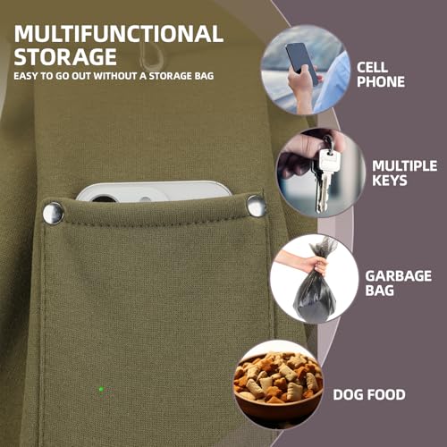 ARZQUT Dog and Cats Carrier Sling, Small Pet Carrier with Storage Pocket | Reversible Puppy Sling Carrier, Safety Buckle, Storage bag, Machine Washable for Travel, Outdoor Activitie, Hand-Free, Green - color: Green