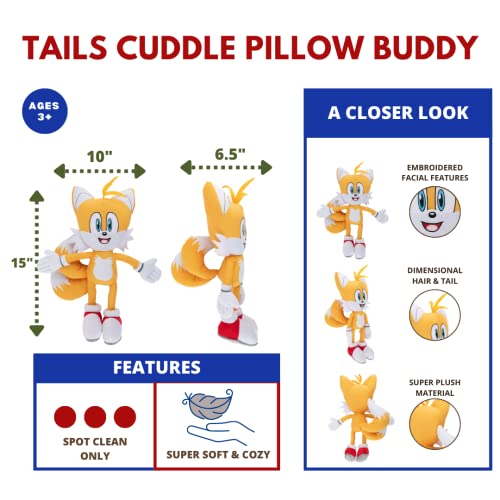 Sonic The Hedgehog Tails, Anime, Bedding Super Soft Plush Cuddle Pillow Buddy, (Official Sega Product) By Franco - color: Sonic the Hedgehog Tails