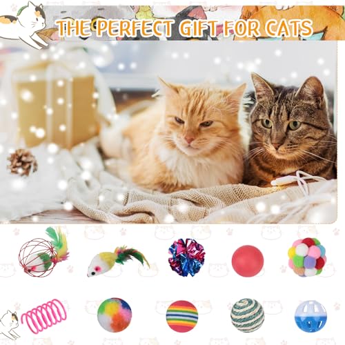 Shappy 150 Pcs Cat Toys for Indoor Cats Bulk, Kitten Toys Pack, Variety Interactive Gift Including Mice Rainbow Balls Spring Crinkle Balls Gift for Kitty Kitten Cat(Classic) - style: Classic