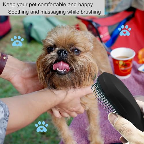 Puppy Brush, Soft Dog Brush for Grooming, Puppy Hair Remover Brush Comb, Grooming Tool for Poodles, Teddy, Yorkies, Maltese, Shih Tzu, Chihuahua, Black - color: Black